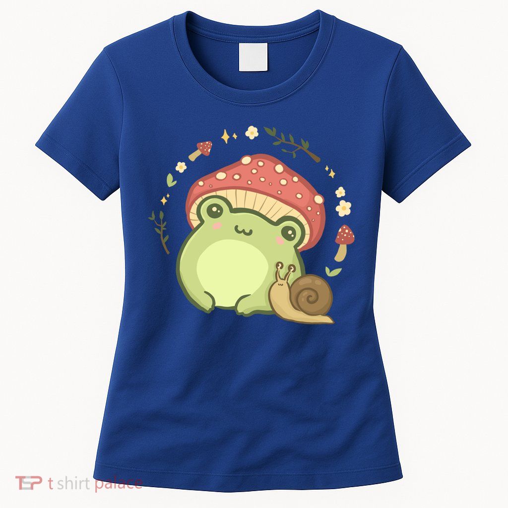 Cottagecore Aesthetic Frog Snail Cute Vintage Gift Womens T-Shirt