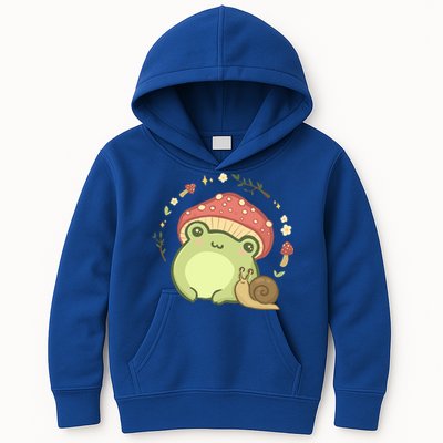 Cottagecore Aesthetic Frog Snail Cute Vintage Gift Kids Hoodie