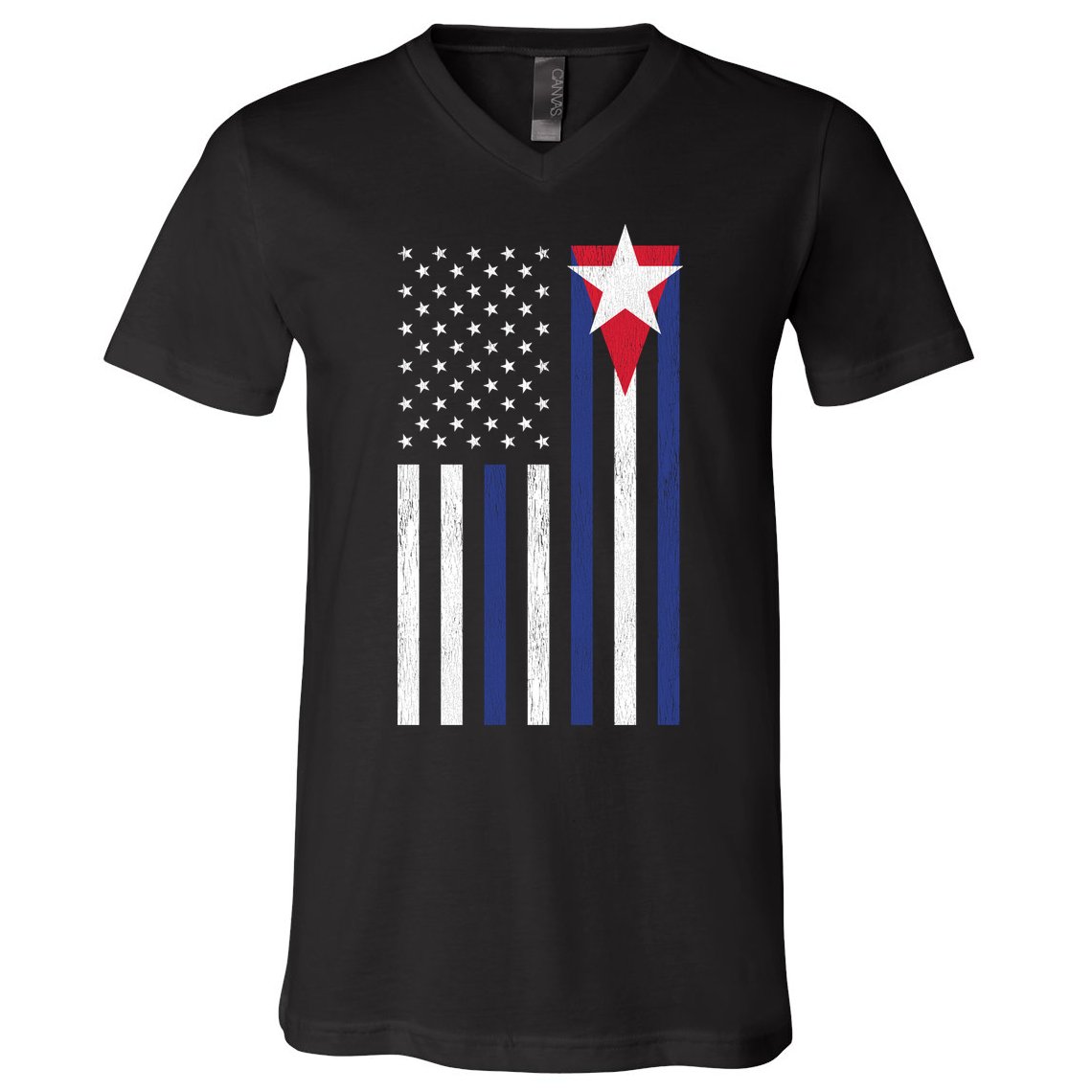 Cuban American Flag V-Neck T-Shirt