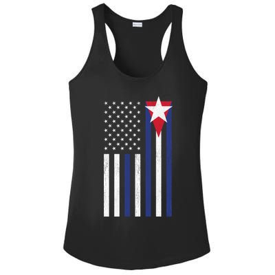 Cuban American Flag Ladies PosiCharge Competitor Racerback Tank