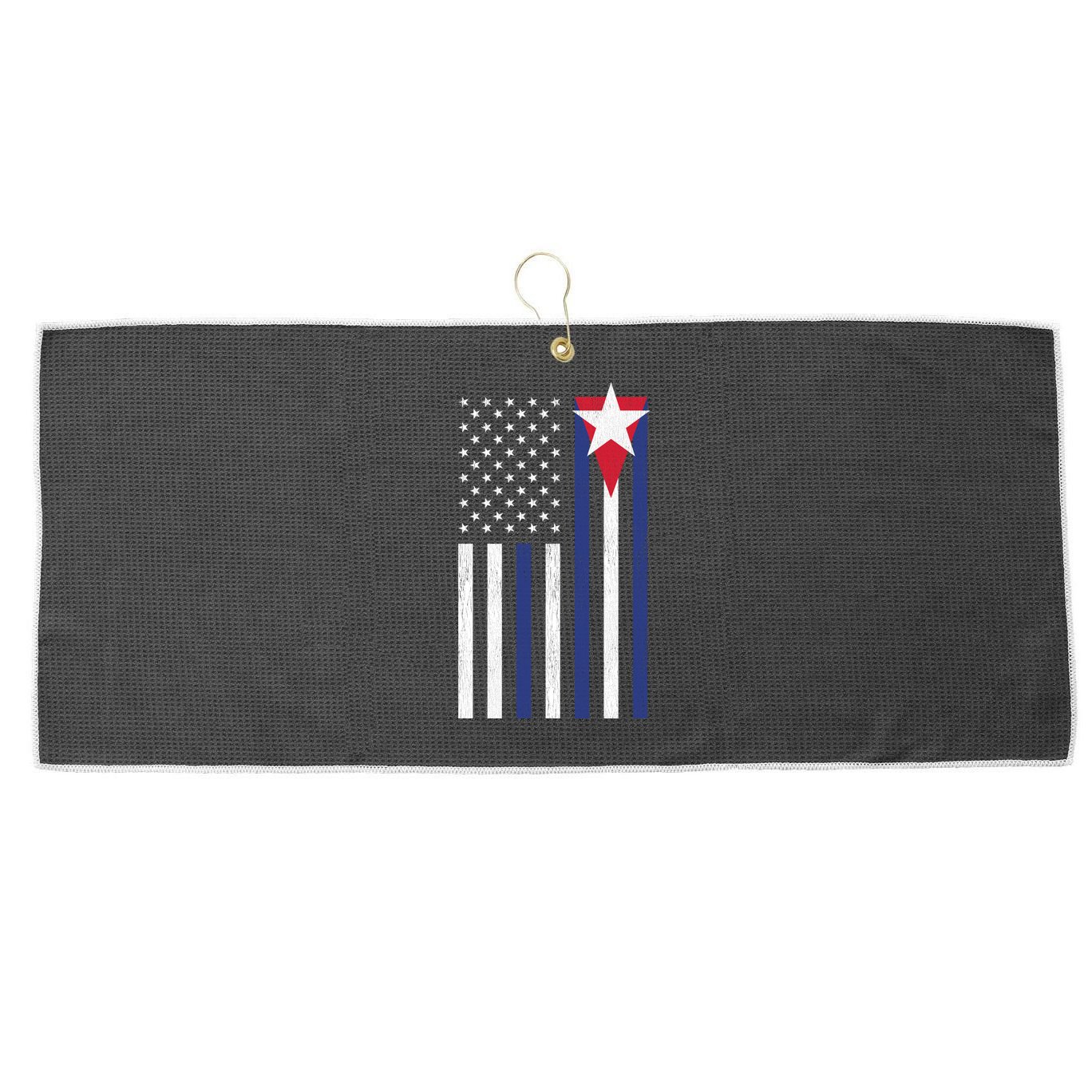 Cuban American Flag Large Microfiber Waffle Golf Towel