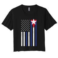 Cuban American Flag Women's Crop Top Tee