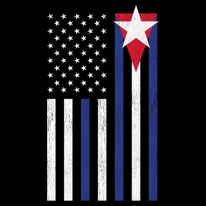 Cuban American Flag Cropped Pullover Crew
