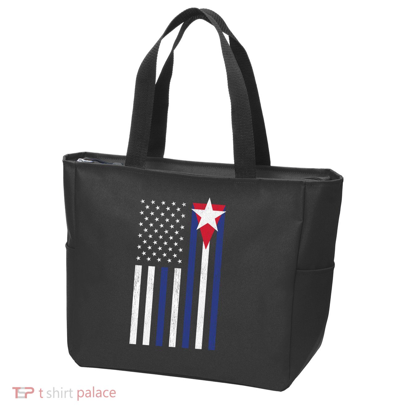 Cuban American Flag Zip Tote Bag