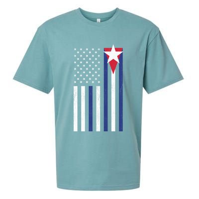 Cuban American Flag Sueded Cloud Jersey T-Shirt
