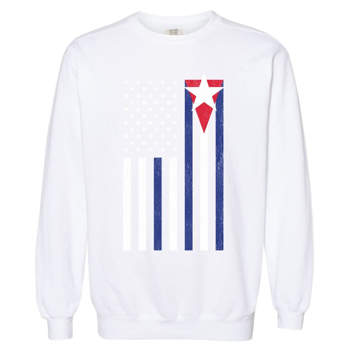 Cuban American Flag Garment-Dyed Sweatshirt
