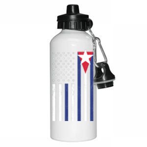 Cuban American Flag Aluminum Water Bottle 