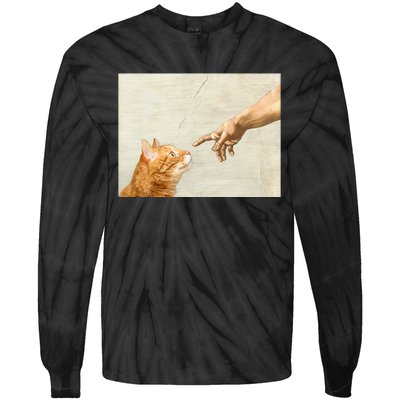 Cute Aesthetic Funny Cat Tie-Dye Long Sleeve Shirt