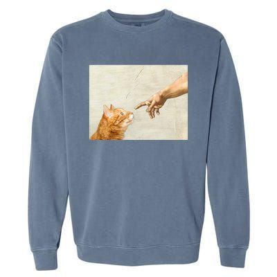 Cute Aesthetic Funny Cat Garment-Dyed Sweatshirt