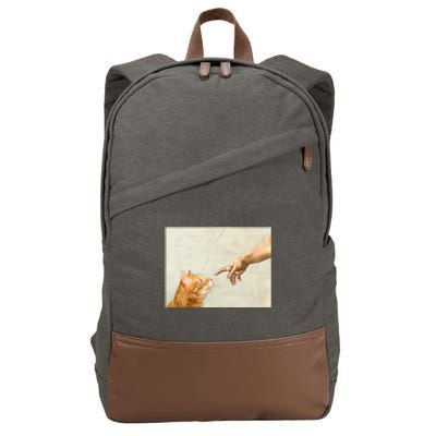 Cute Aesthetic Funny Cat Cotton Canvas Backpack