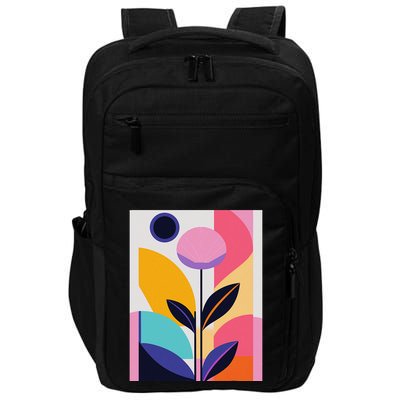 Colorful Abstract Floral Print Top Cute Casual Summer Impact Tech Backpack