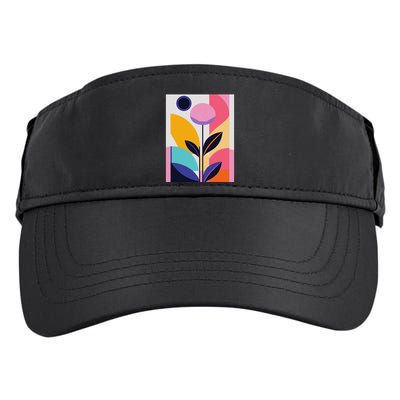 Colorful Abstract Floral Print Top Cute Casual Summer Adult Drive Performance Visor