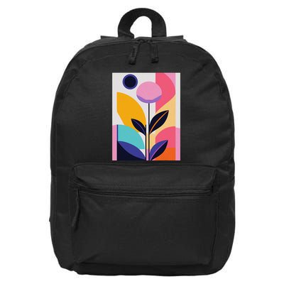 Colorful Abstract Floral Print Top Cute Casual Summer 16 in Basic Backpack