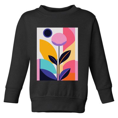 Colorful Abstract Floral Print Top Cute Casual Summer Toddler Sweatshirt