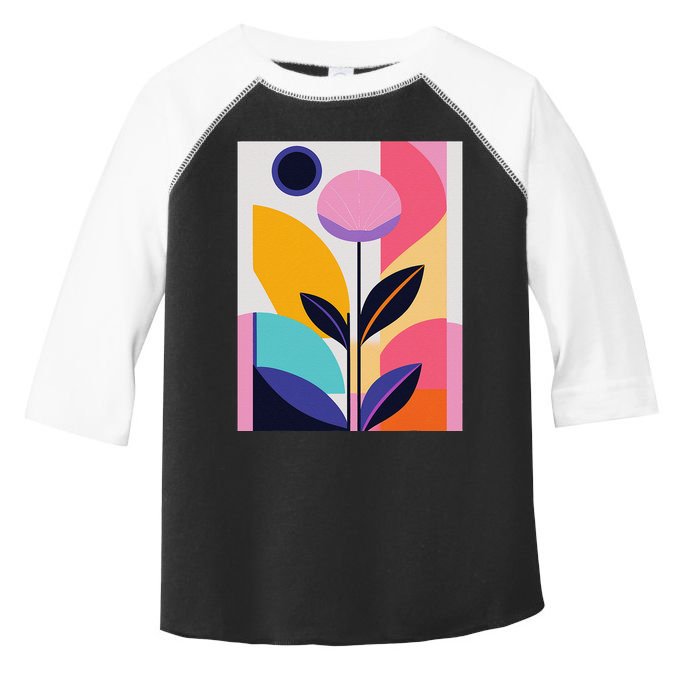 Colorful Abstract Floral Print Top Cute Casual Summer Toddler Fine Jersey T-Shirt