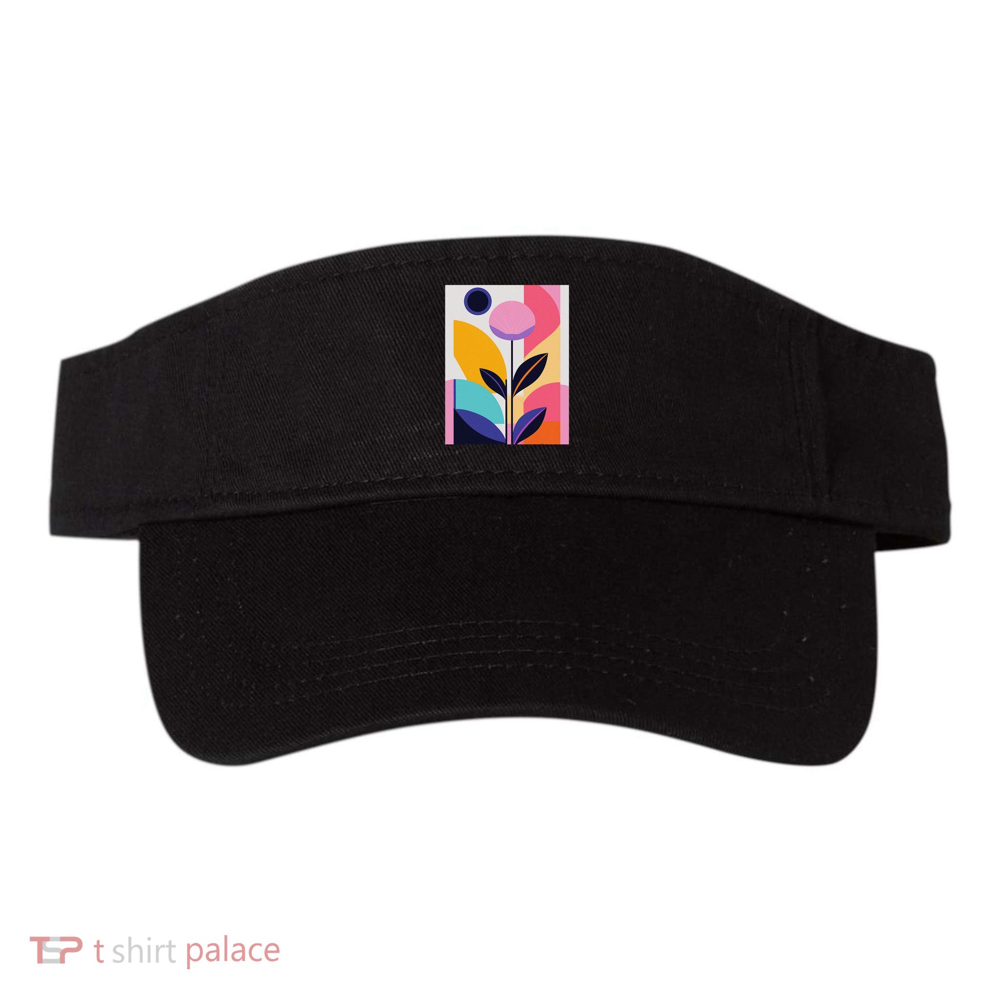 Colorful Abstract Floral Print Top Cute Casual Summer Visor