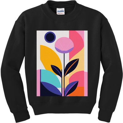 Colorful Abstract Floral Print Top Cute Casual Summer Kids Sweatshirt