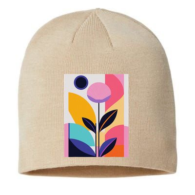 Colorful Abstract Floral Print Top Cute Casual Summer Sustainable Beanie