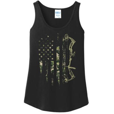 Camo American Flag Bowhunting Bow Archery Deer Hunting Gift Ladies Essential Tank