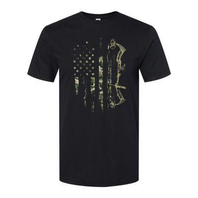 Camo American Flag Bowhunting Bow Archery Deer Hunting Gift Softstyle® CVC T-Shirt