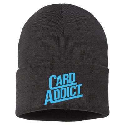 Card Addict Funny Baseball Card Collector Trading Cards Sustainable Knit Beanie