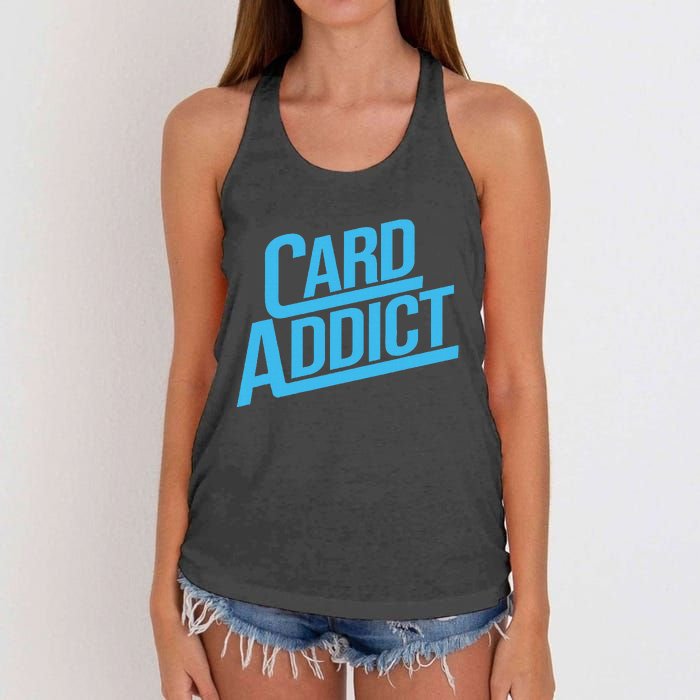 Card Addict Funny Baseball Card Collector Trading Cards Women's Knotted Racerback Tank