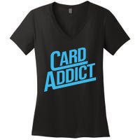 Card Addict Funny Baseball Card Collector Trading Cards Women's V-Neck T-Shirt