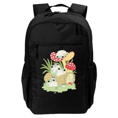 Cottagecore Aesthetic Frog Lying on Mushroom Backpack