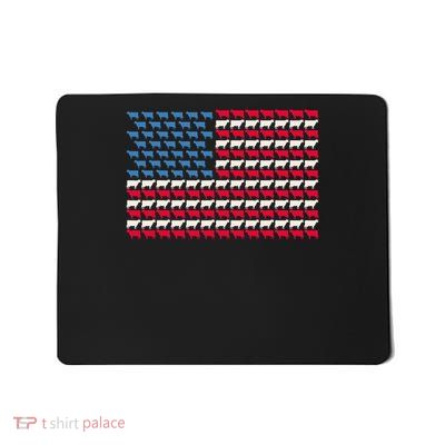 Cow American Flag Heifer Us 4th Of July Farm Cattle Usa Gift Mousepad