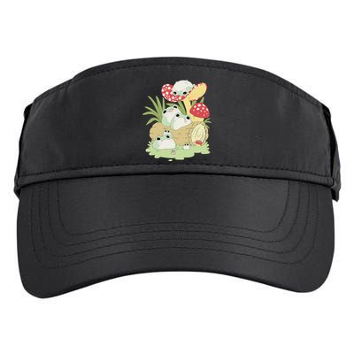 Cottagecore Aesthetic Frog Lying on Mushroom Cute Frog Lover Adult Drive Performance Visor