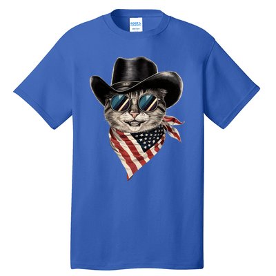 Cat American Flag Tall T-Shirt