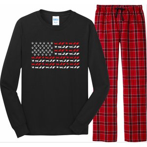 Cat American Flag Usa Paws Patriotic Long Sleeve Pajama Set