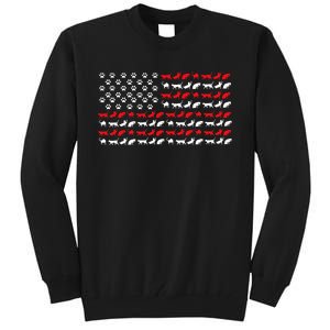 Cat American Flag Usa Paws Patriotic Tall Sweatshirt