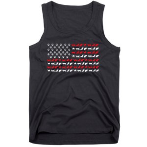 Cat American Flag Usa Paws Patriotic Tank Top