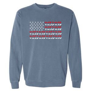 Cat American Flag Usa Paws Patriotic Garment-Dyed Sweatshirt