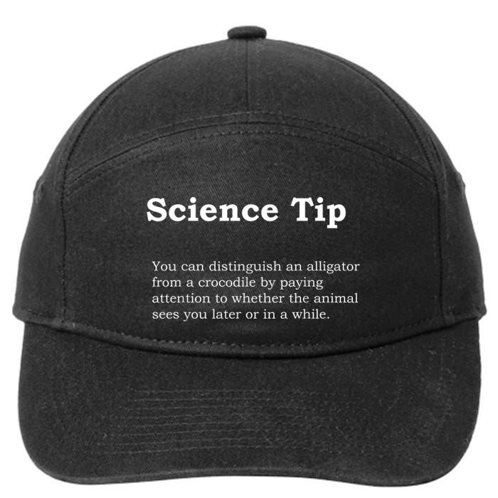 Crocodile Alligator Funny Science Tip Funny 7-Panel Snapback Hat