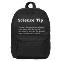 Crocodile Alligator Funny Science Tip Funny 16 in Basic Backpack
