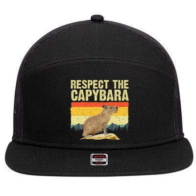 Capybara Art For Women Rodent Animal Lover Capybara 7 Panel Mesh Trucker Snapback Hat