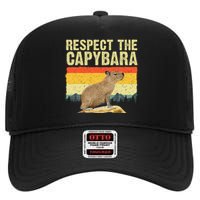 Capybara Art For Women Rodent Animal Lover Capybara High Crown Mesh Back Trucker Hat