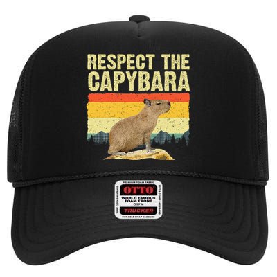 Capybara Art For Women Rodent Animal Lover Capybara High Crown Mesh Back Trucker Hat