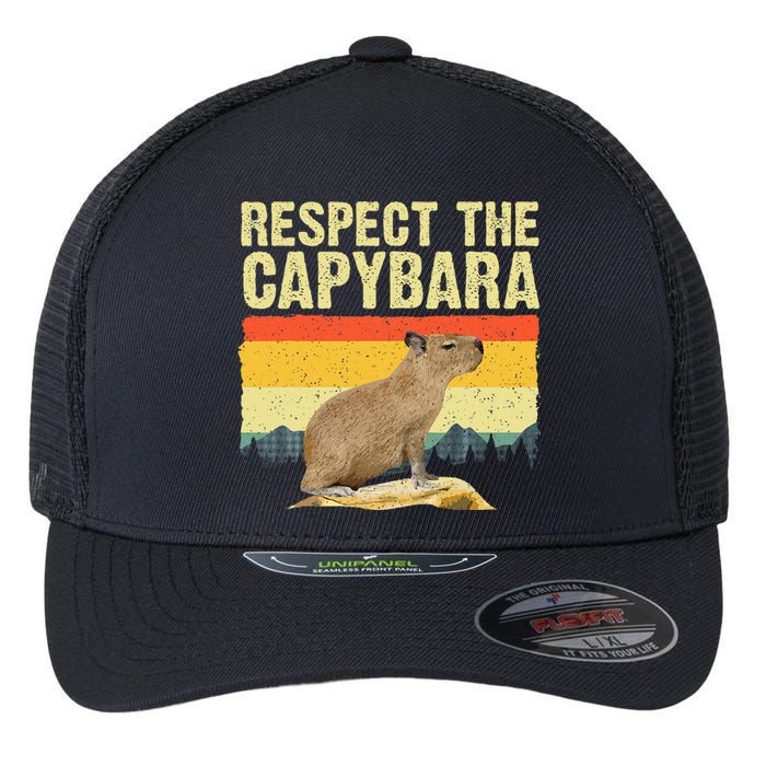 Capybara Art For Women Rodent Animal Lover Capybara Flexfit Unipanel Trucker Cap