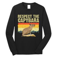 Capybara Art For Women Rodent Animal Lover Capybara Long Sleeve Shirt