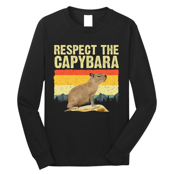 Capybara Art For Women Rodent Animal Lover Capybara Long Sleeve Shirt