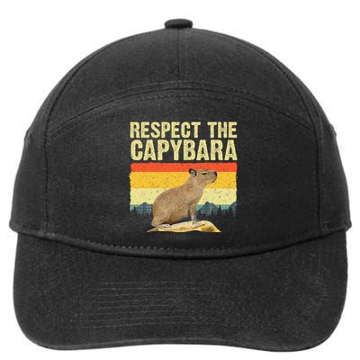 Capybara Art For Women Rodent Animal Lover Capybara 7-Panel Snapback Hat