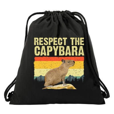 Capybara Art For Women Rodent Animal Lover Capybara Drawstring Bag