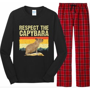 Capybara Art For Women Rodent Animal Lover Capybara Long Sleeve Pajama Set