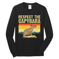 Capybara Art For Women Rodent Animal Lover Capybara Tall Long Sleeve T-Shirt