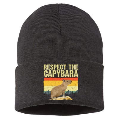 Capybara Art For Women Rodent Animal Lover Capybara Sustainable Knit Beanie