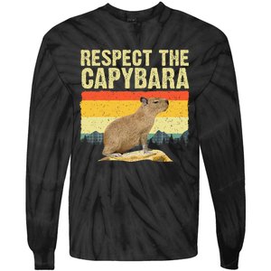 Capybara Art For Women Rodent Animal Lover Capybara Tie-Dye Long Sleeve Shirt