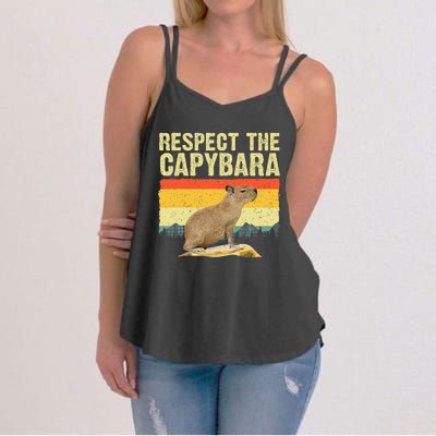 Capybara Art For Women Rodent Animal Lover Capybara Women's Strappy Tank